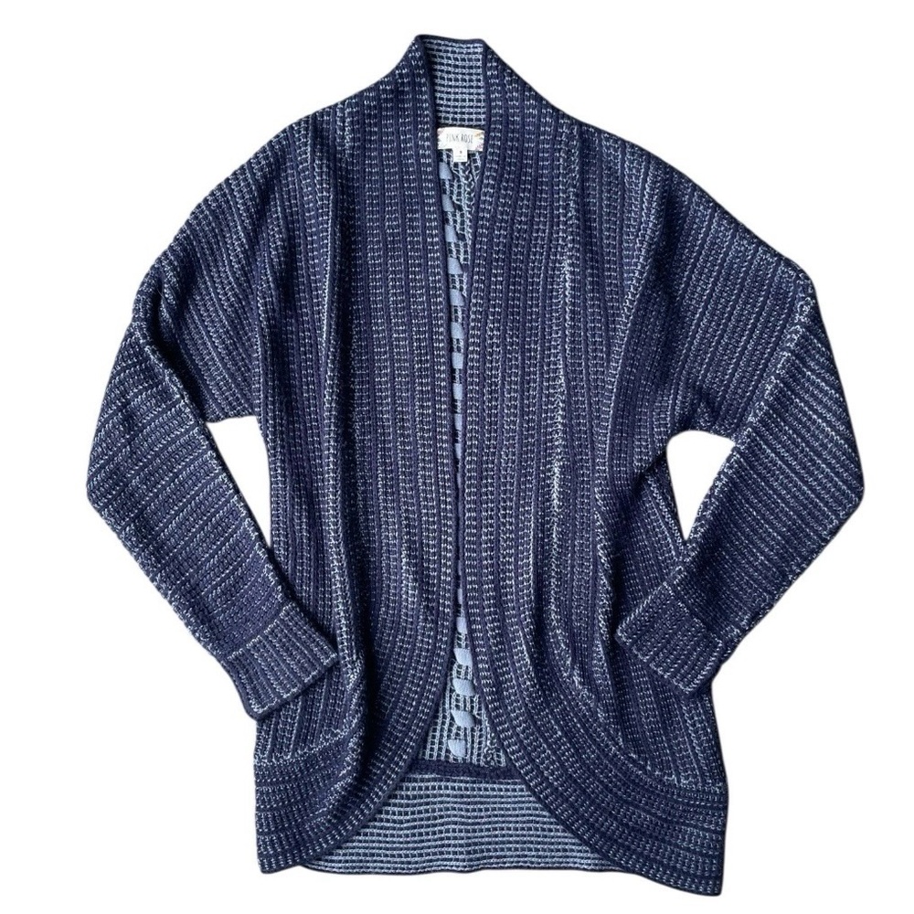 Pink Rose Women’s Cardigan Long Sleeve Sweater Size S Blue